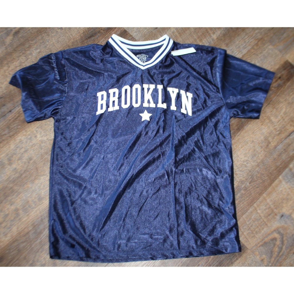 Women's Mighty Fine Brooklyn Graphic Jersey - Navy Blue NWT Size XL